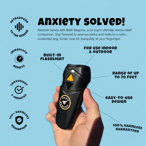 Ultrasonic Dog Bark Deterrent & Behavior Corrector (Black Rechargeable (1 Pack))