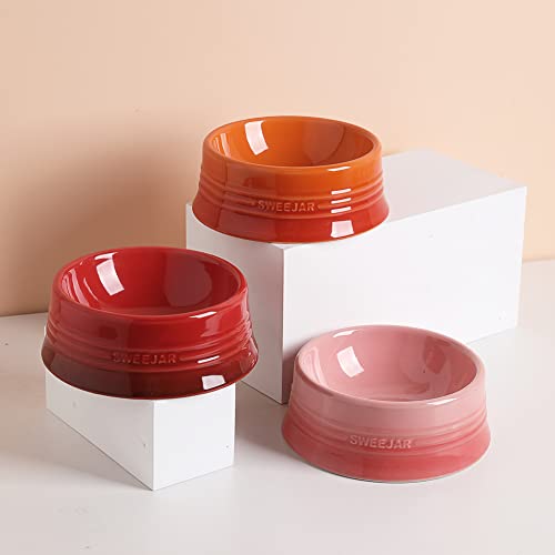 Sweejar Ceramic Dog Bowl (Large (32oz) / Gradient Pink)