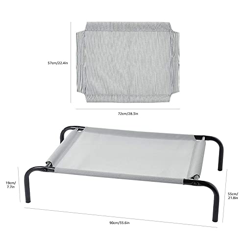 Cooling Breathable Elevated Dog Bed with Metal Frame for Small Dogs (Grey / Small)