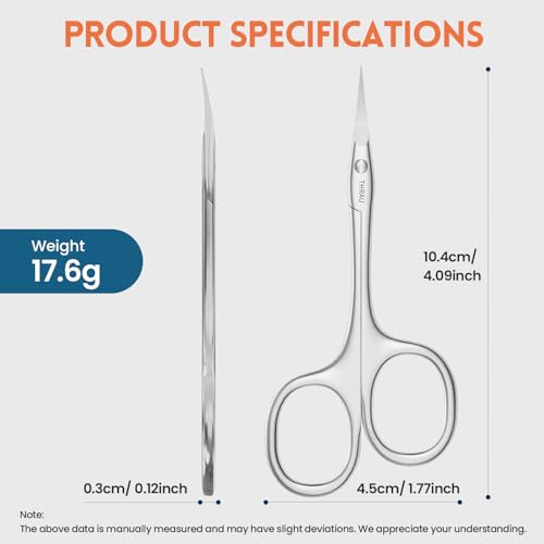 Left Handed Cuticle Scissors Surgical Grade Stainless Steel (Left Handed)
