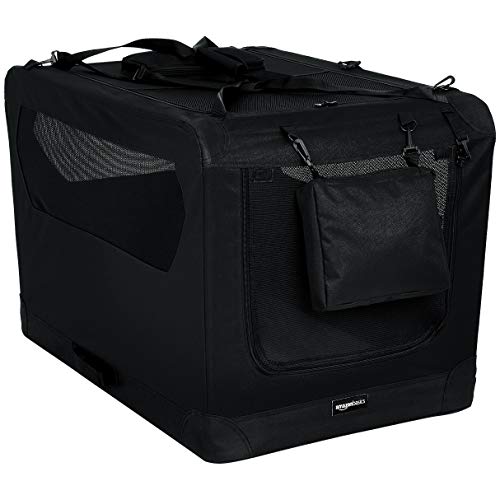Foldable Portable Soft Pet Dog Crate Carrier Kennel (BLACK / 36.0"L x 24.0"W x 24.0"H)