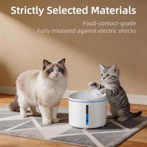 Mini Cat Water Fountain for Pet Cat & Small Dog 34oz (White)