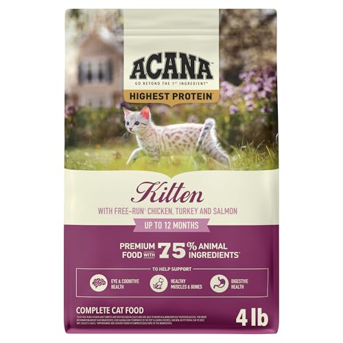 Highest Protein Dry Cat Food Kitten Recipe 4lb Bag (4 Pound (Pack of 1))