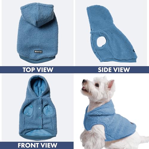 Sherpa Fleece Dog Jacket (Blue / Large)