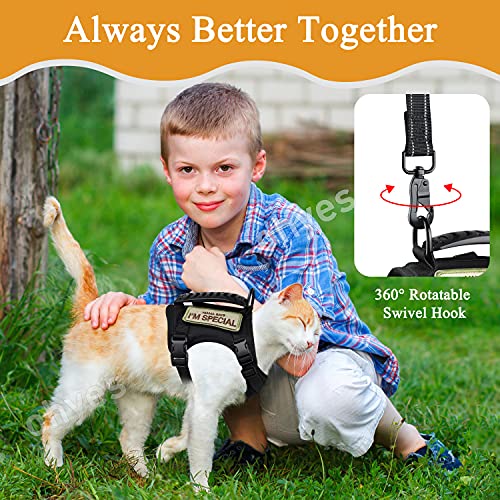 Tactical Cat Harness and Leash for Walking (Large / Black)