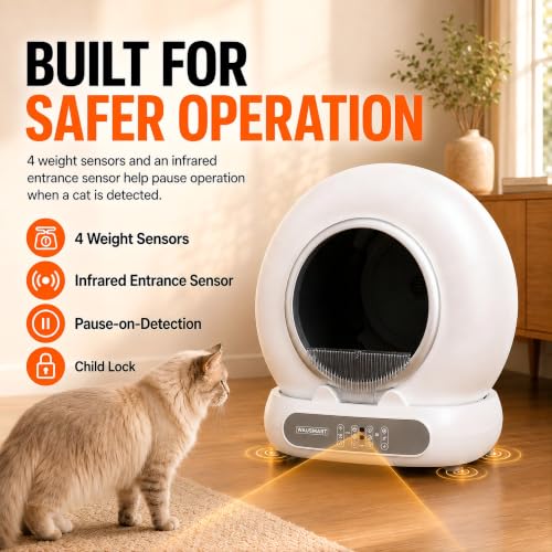 Automatic Self Cleaning Litter Box for Multiple Cats Odor Control