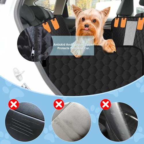 Dog Car Seat Cover for Back Seat (Black)