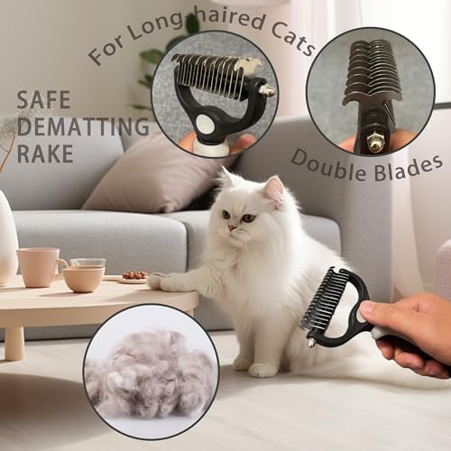 Cat Grooming Brush Kit 6 Tools (White)