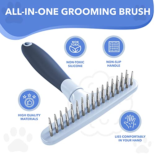 Dog rake deshedding dematting Brush Comb (Haze Blue)