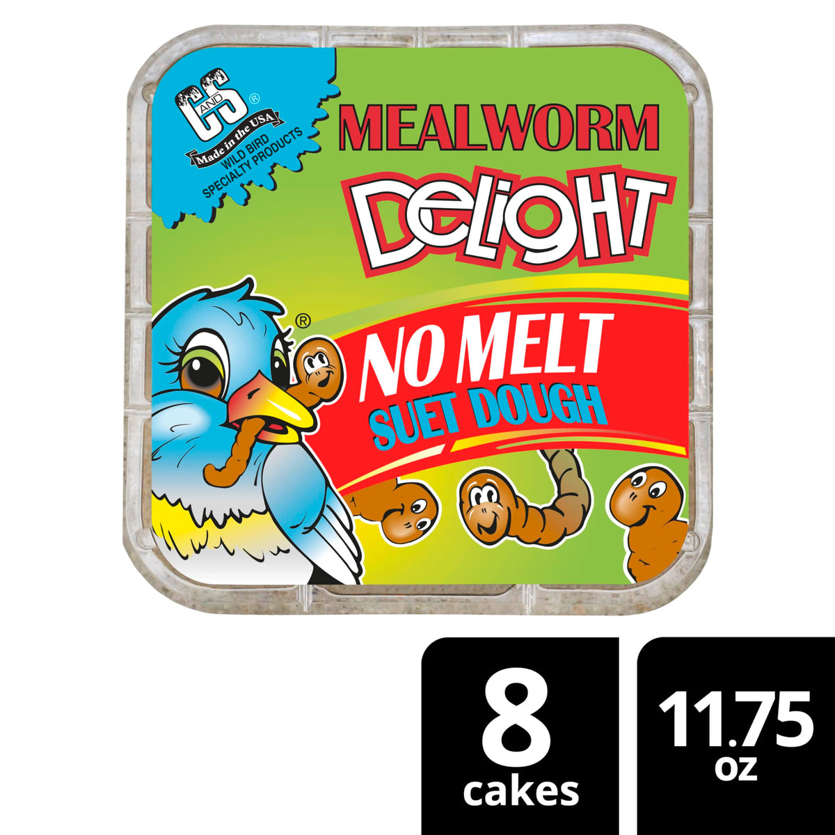 Mealworm Delight No Melt Suet Dough (1.47 Ounce (Pack of 8) / Mealworm, 8 Pack)