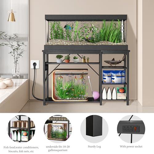 55 75 Gallon Fish Tank Stand With Power Outlets for Aquarium Stand