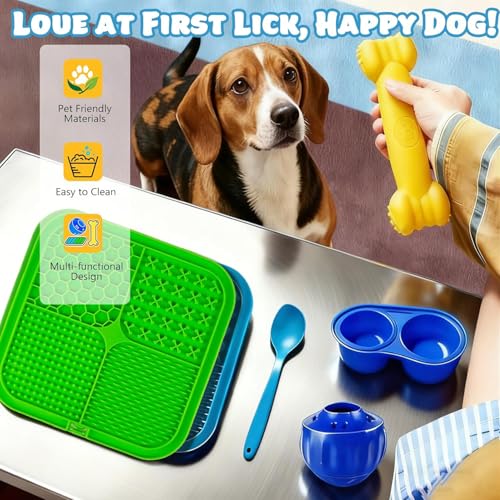 6 Value Pack Enrichment Toys for Dogs Lick Mat (Blue-Green-Klein-Yellow)