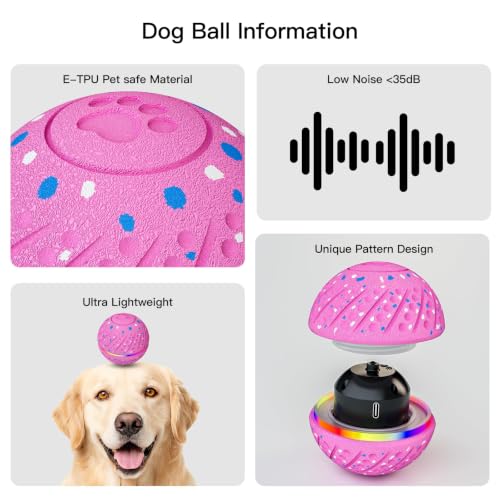Interactive Smart Moving Dog Ball Toy (Pink / Medium)