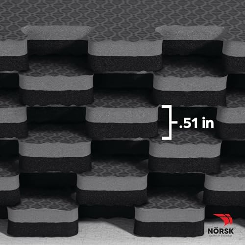 Dual Sided Reversible 1 (12 Tiles - 48 Sq. Ft. / Gray/Black)