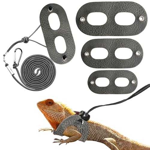 Bearded Dragon Travel Backpack with Harness and Leash Set (Gery)