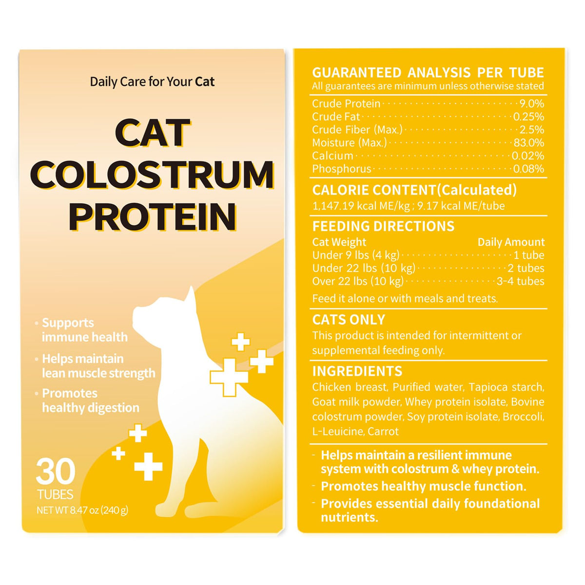 Cat Colostrum Protein Cat Supplement Immune Support Muscle Growth