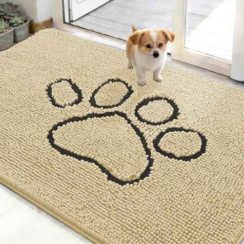 Dog Door Mat for Muddy Paws 48x30 (Sand / 48" X 30")