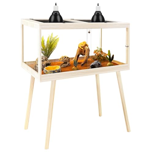 Reptile Enclosure with Leg (Oak / 40"x20"x20",65Gallons)