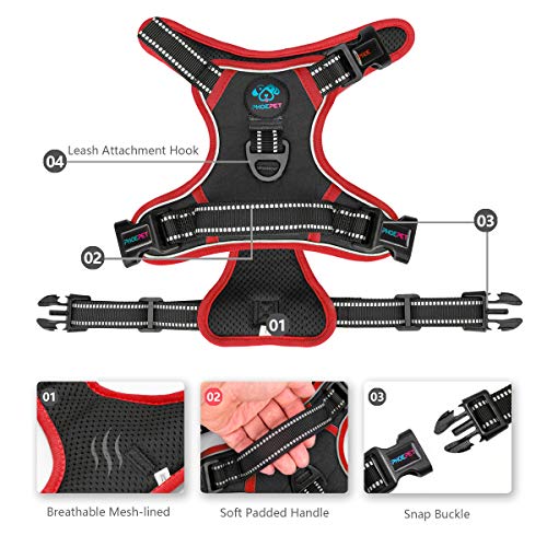 Upgraded No Pull Dog Harness (Black / Extra Large)