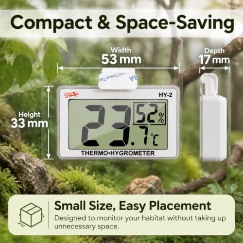 Reptile Thermometer Hygrometer (Silver)