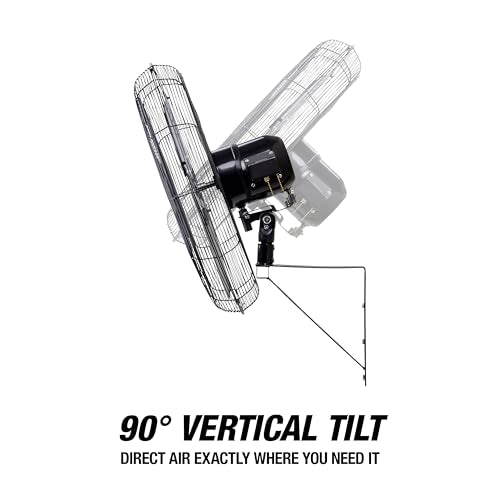 24 Inch Oscillating Wall Fan 5500 CFM 60° Oscillation for Cooling (New 24" Indoor Fan)