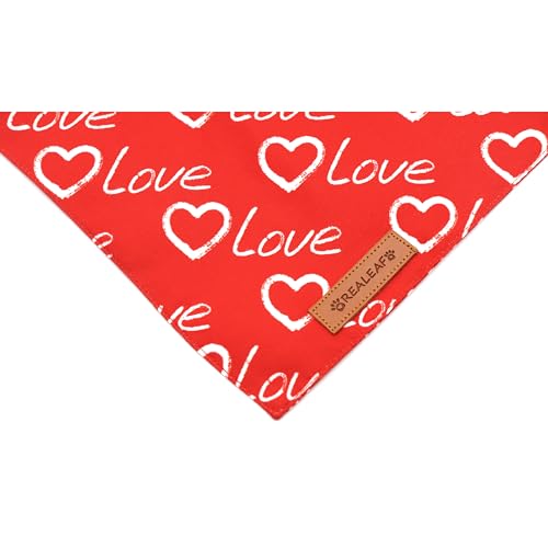 Valentines Day Dog Bandanas 2 Pack (Red / X-Large)