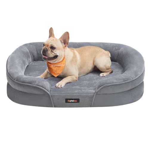 Orthopedic Dog Bed (M: 30"L x 20"W x 7"Th / Light Gray)