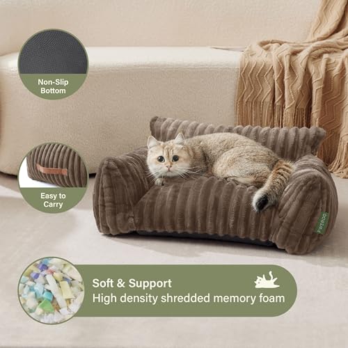 Cute Couch Bed for Pets (30.0"L x 20.0"W x 10.0"Th / Brown)