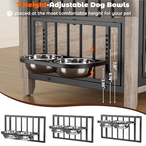 Dog Crate Furniture (37.8"L x 23.6"W x 27.0"H / Grey)