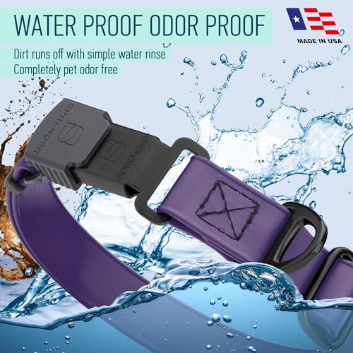 Biothane Waterproof Dog Collar with Herm Sprenger Black Stainless Steel Quick Release Buckle (W 3/4" x L 12"-19" / Violet Purple)