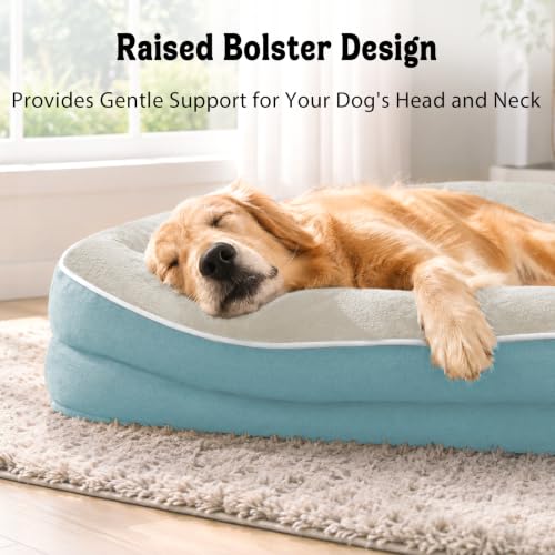 Orthopedic Waterproof Dog Bed for Large Sized Dogs (Azure / 45"L x 35"W x 7.5"Th)