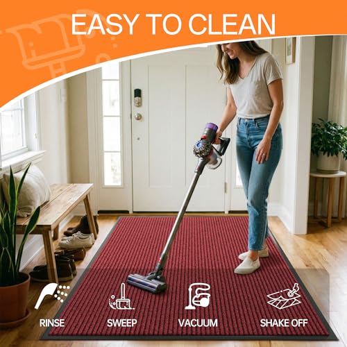 Indoor Outdoor Door Mat (Red / 4' x 8' (Rectangular))