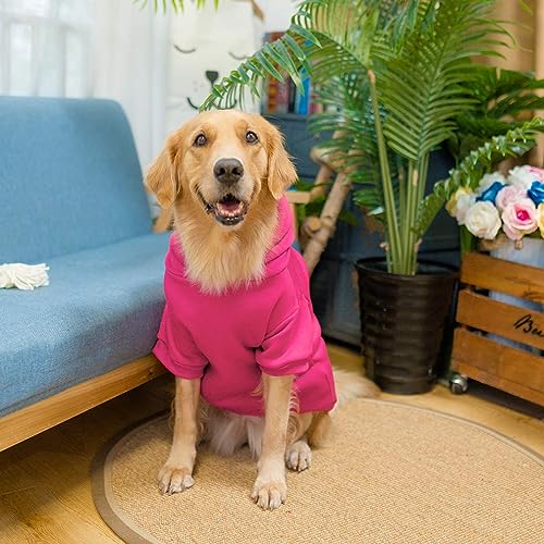 Dog Hoodie for Large Medium Small Dogs (Deep Pink / X-Large/XX-Large)