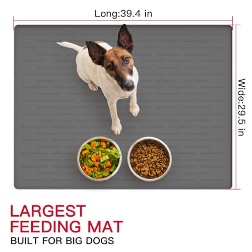 39.4"x29.5" Large Pet Food Mat (Beige / 39.4"L x 29.5"W)