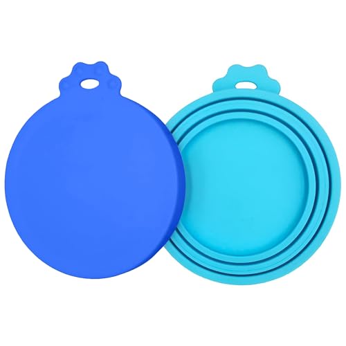 2 Pack Pet Food Can Covers (Blue/Dark Blue)