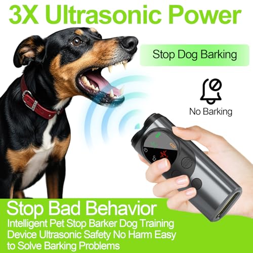 Dog Sonic Bark Deterrents Devices for Own or Neighbor's Dog (Grey)