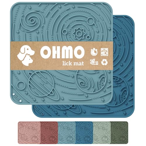 Large Lick Mat for Dogs&Cats (Dark Blue&Light Blue / 7.9"L x 7.9"W)