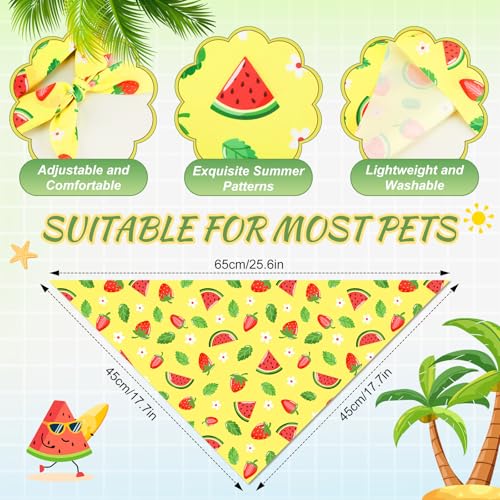 50 Pcs Summer Hawaiian Dog Bandanas Bulk (Summer / 25.6 x 17.7 x 17.7")