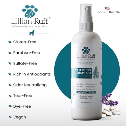 Waterless No Rinse Dog Dry Shampoo Spray with Hydrating Essential Oils
