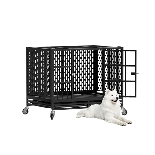 42 Inch Heavy Duty Dog Crate with Wheels (42.1"L x 28.9"W x 30.1"H)
