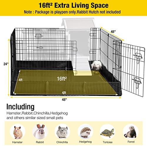 Rabbit Pen Indoor Bunny Pet Playpen Large Guinea Pig Outdoor Exercise Run Pet Enclosure (Black / 30" x 22.8" x 28.6")