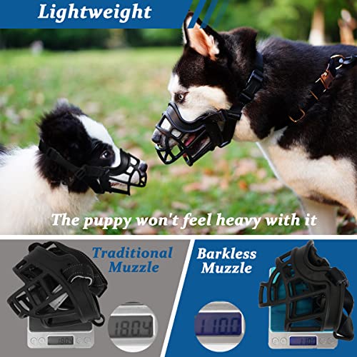 Dog Muzzle Basket Muzzle Anti Biting Chewing for Medium Large Dog (3 (Snout 9½-10½") / Black)