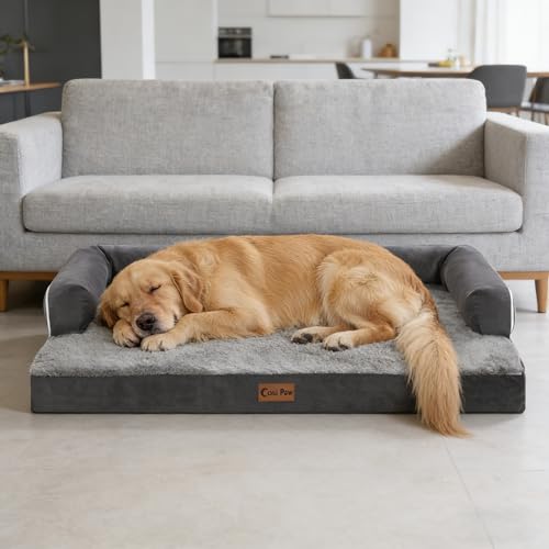 Orthopedic Dog Bed for Extra Large Dogs (Dark Grey / 41.0"L x 27.0"W x 8.0"Th)