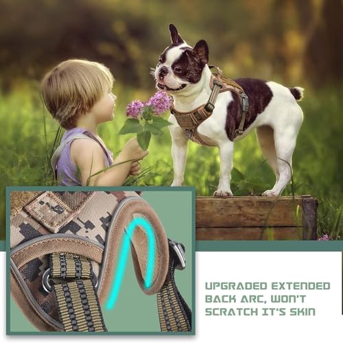 Tactical Dog Harness for Small Dogs No Pull (Desert Camo / XS(Neck:11-12.5", Chest:14-20"))