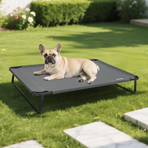 Cooling Elevated Dog Bed (Grey / 32.0"L x 25.2"W x 7"T)