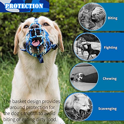 Basket Dog Muzzle for Small Medium Large Dogs to Prevent Biting (1 (Snout 6-7½") / Bluewhite)