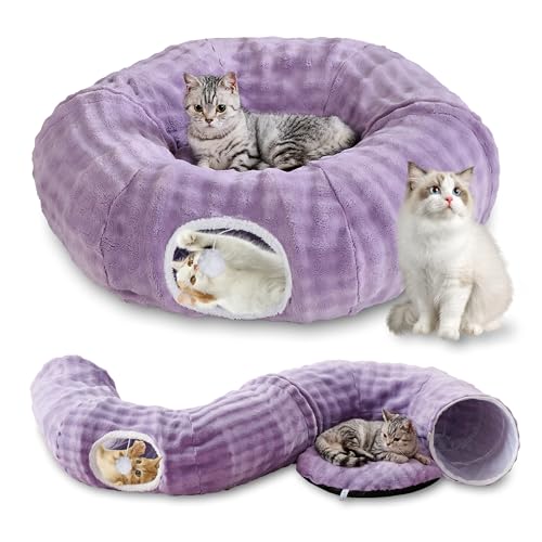 Bubble Round Cat Tunnel for Indoor Cats (Dusty Purple / Round)