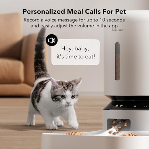5L Automatic Cat Feeder for 2 Cats (White / Dual Tray with WiFi)