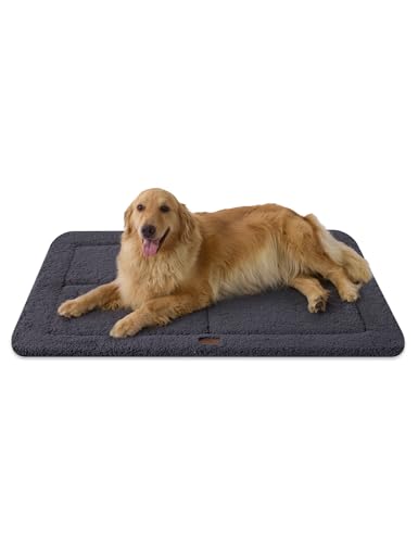 Low Profile Dog Crate Mat Reversible Bed Pad (Dark Gray)
