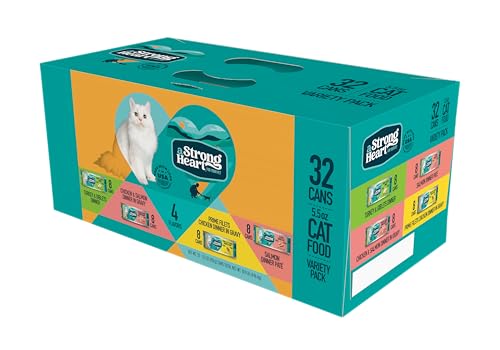A Strong Heart Cat Food Dinner Variety Pack (5.5 Ounce (Pack of 32))